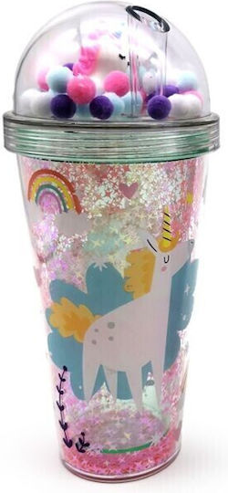 Puckator Glass Cup with Straw 500ml