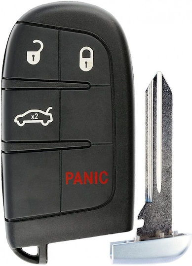 Husă Pentru Chei Auto Compatibilă Chrysler Dodge Jeep Fiat 4 Butoane Lamă Baterie Știfturi
