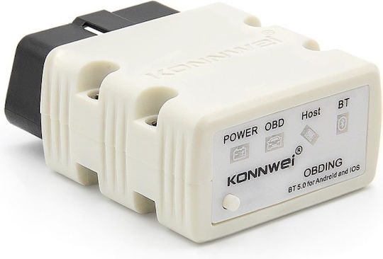 Car Diagnostic Scanning Tool Konnwei Kw902 Mini Elm327 Bluetooth 5.0 Obd2 Compatible Android Windows PC White