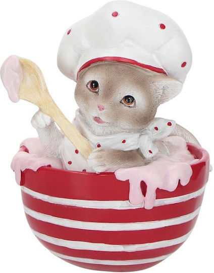 Dekorative Katze aus Polyresin 10.8x10.6x14.4cm 1Stück