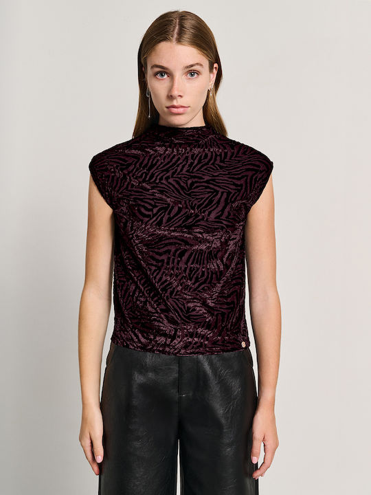 Women's Blouse Sleeveless Bordeaux