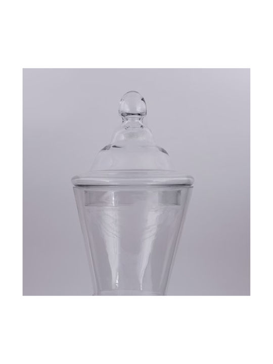 Glass Sweet Jar with Lid Transparent 20.4x16.2x38.5cm