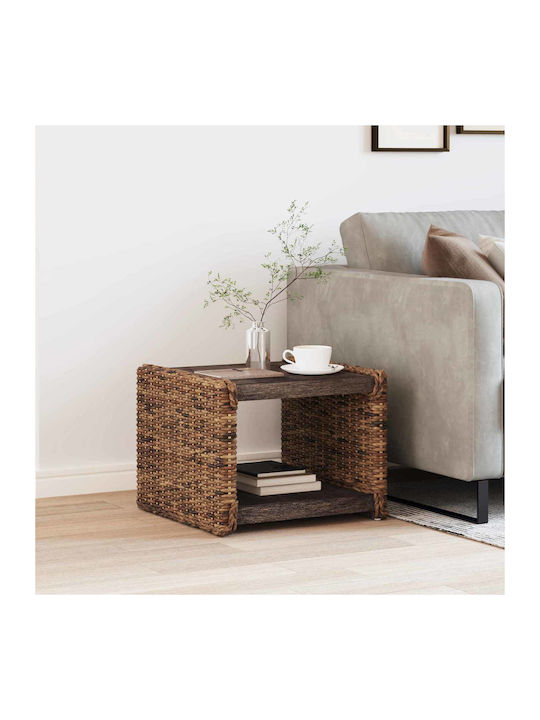 Rectangular Side Table Made of Solid Wood Natural M44.5xL45xH45cm