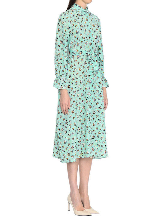 Midi Shirt Dress Long Sleeve in Veraman