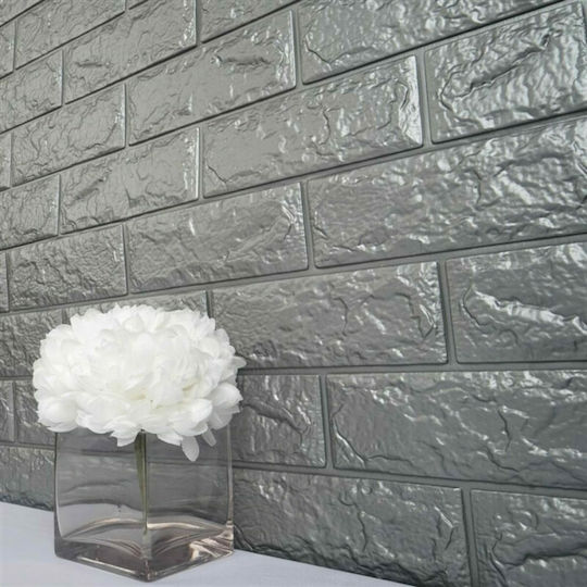 Panouri Decorative 3d Spumă Autoadeziv Gri 77x68cm