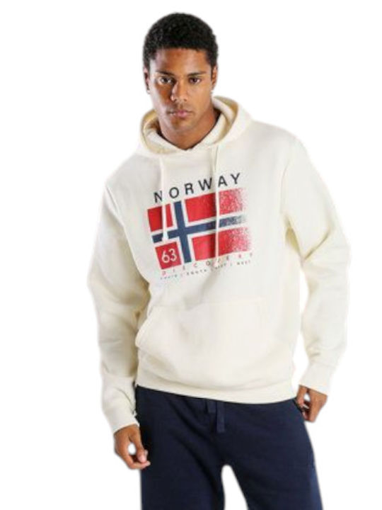 Norway Nautical School Φούτερ Εκρου με Κουκούλα