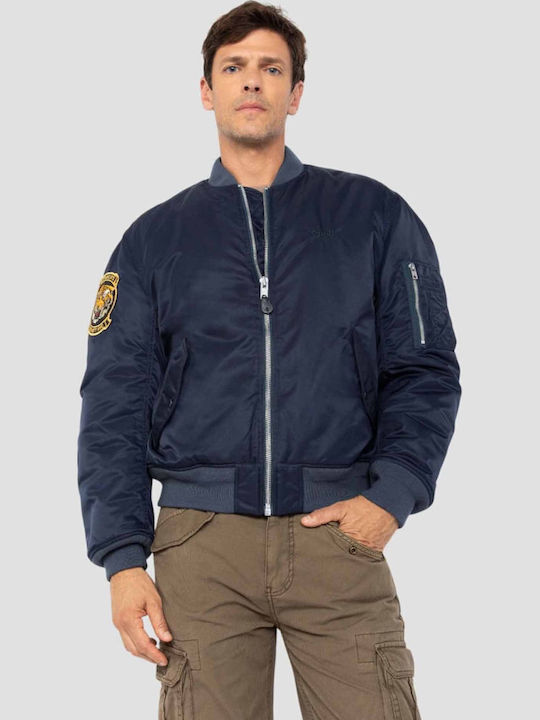 Geacă Bomber Dark Navy MACAMPSUKARS-Albastru