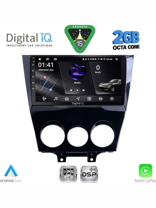 Digital IQ Car Audio System for Mazda RX-8 2008-2014 (Bluetooth/USB/WiFi/GPS/Apple-Carplay/Android-Auto) with Touch Screen 9"