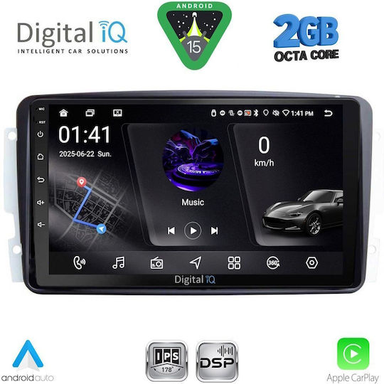 Digital IQ Ηχοσύστημα Αυτοκινήτου για Mercedes-Benz CLK Class 2000-2004 (Bluetooth/USB/WiFi/GPS/Apple-Carplay/Android-Auto) με Οθόνη Αφής 9"