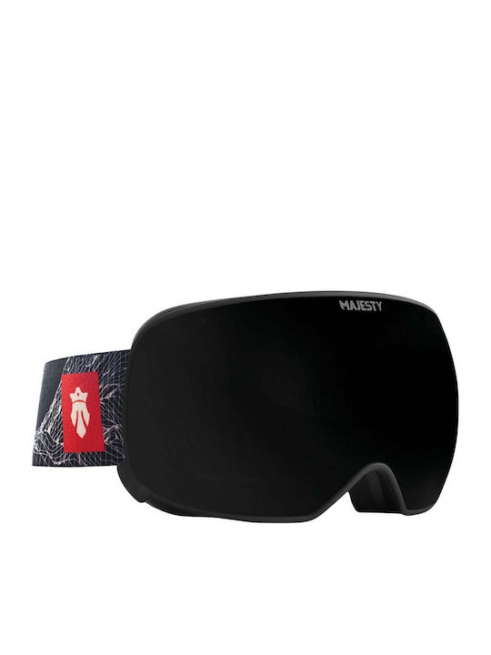 Majesty Force Μάσκα Σκι & Snowboard Ενηλίκων Μαύρη με Φακό σε Μαύρο Χρώμα