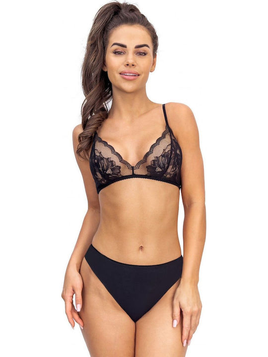 Damen Slip mit Spitze Black