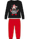 Happy Family Men's Winter Pajamas Set Black And Red