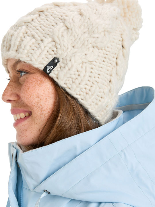 Beanie Γυναικείος Σκούφος Πλεκτός σε Λευκό χρώμα