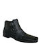 Leather Black Men's Boots with Zipper