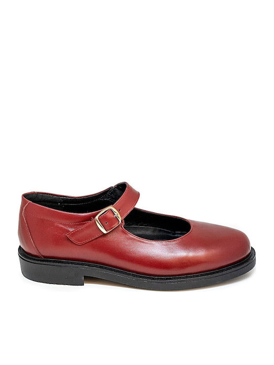 Bigshoes Lederne Damen Ballerinas mit Riemen in...