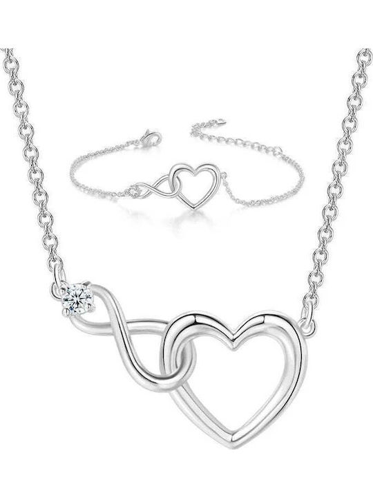 Set mit Halskette & Armband aus Silber
