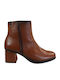 Leather Women's Ankle Boots Tabac Brown