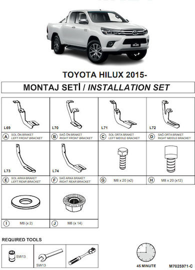 Side Step Bases Dma Toyota Hilux 2015 Pk An120 Toyota Omtec Automotiv