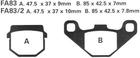 Pads Fa83 Adige P260/p30 Asx Organic Speedfight 50 Vivacity 50 Trekker Adress 50/100 Pgo Kmx