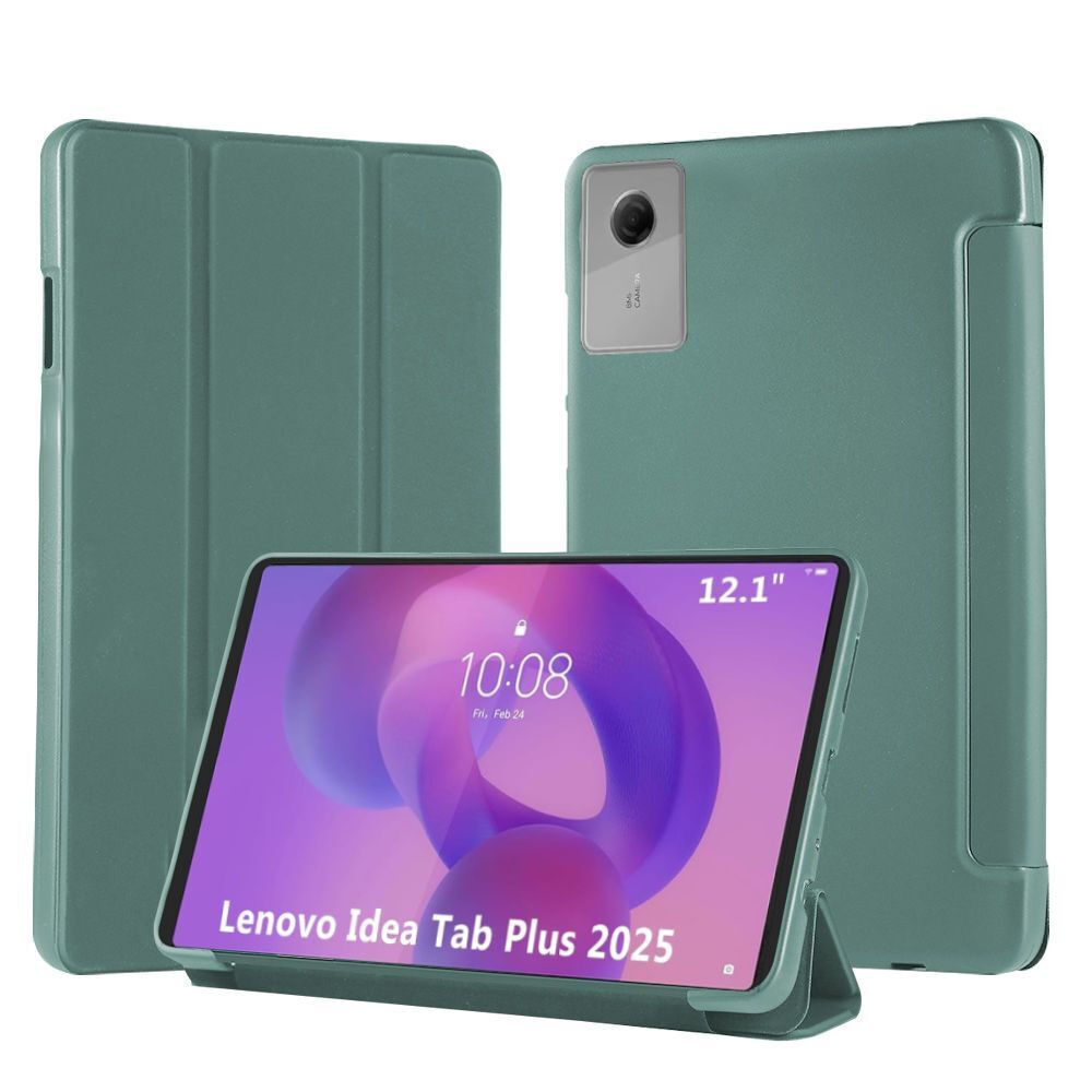 Étui Rabat Cuir Pour Lenovo Idea Tab Plus 12.1 / Tab K12 2025 - Support Intégré - Protection 360° - Noir