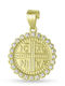 CHrysolithos Charm Talisman Constantine with Stones from Gold 9K with Zircon KR3038