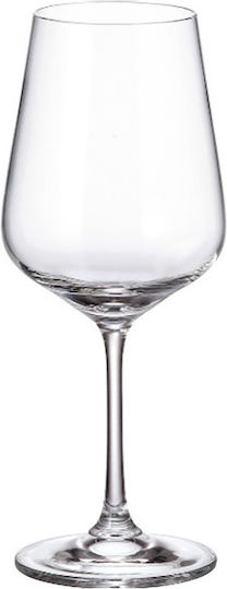 Bohemia Set of Glasses for White and Red Wine made of Crystal in Red Color 450ml 6pcs