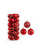Hanging Ball Ornament Ornament Red 8cm Set 24pcs