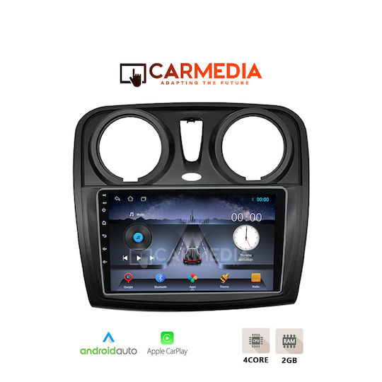 Carmedia Auto-Audiosystem für Dacia Dokker 2012 (Bluetooth/USB/WiFi/GPS/Apple-Carplay/Android-Auto) mit Touchscreen 9"