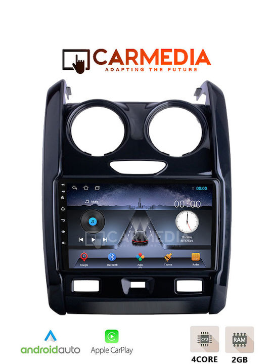 Carmedia Car Audio System for Dacia Duster 2012-2022 (Bluetooth/USB/WiFi/GPS/Apple-Carplay/Android-Auto) with Touch Screen 9"