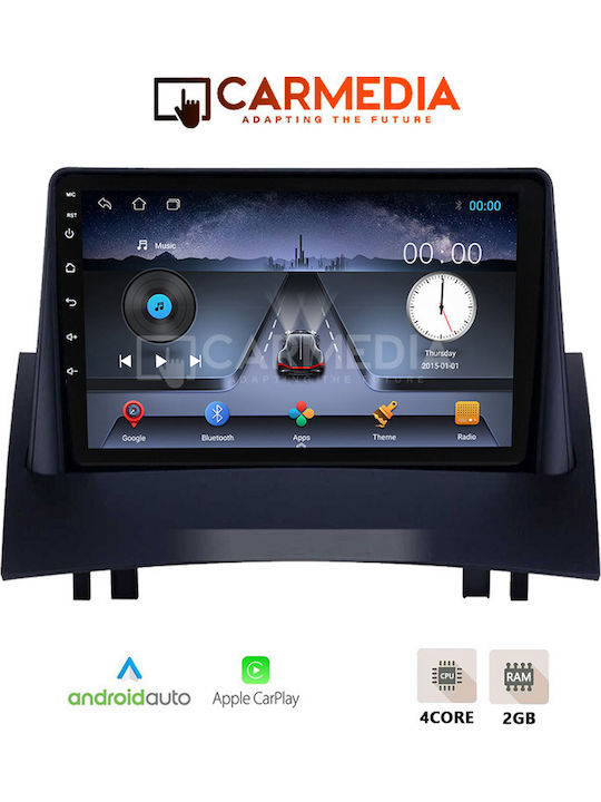 Carmedia Car Audio System for Renault Megane 2002-2008 Bluetooth USB Wi-Fi GPS Apple CarPlay Android Auto with 9 Inch Touch Screen