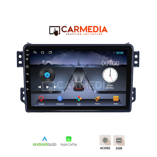 Carmedia Car Audio System for Opel Agila Suzuki Splash 2008 with Touch Screen 9" Bluetooth USB Wi-Fi GPS Apple CarPlay Android Auto