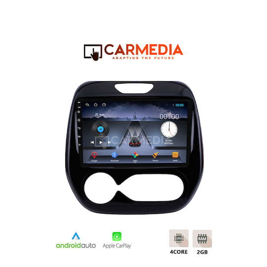 Carmedia Ηχοσύστημα Αυτοκινήτου για Renault Captur 2013-2019 με Clima (Bluetooth/USB/WiFi/GPS/Apple-Carplay/Android-Auto) με Οθόνη Αφής 9"
