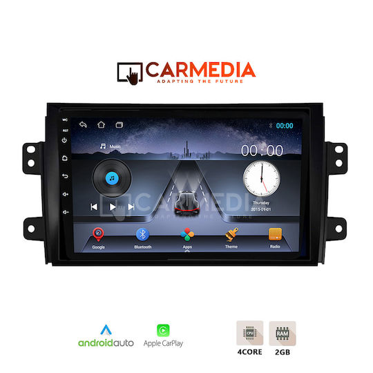 Carmedia Ηχοσύστημα Αυτοκινήτου για Fiat Sedici Suzuki SX4 2005-2013 (Bluetooth/USB/WiFi/GPS/Apple-Carplay/Android-Auto) με Οθόνη Αφής 9"