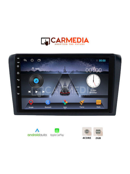 Carmedia Auto-Audiosystem Für Mazda 3 2003-2008 Mit Bluetooth USB Eingebautes Wi-Fi GPS Apple CarPlay Android Auto Mit 9 Zoll Touchscreen