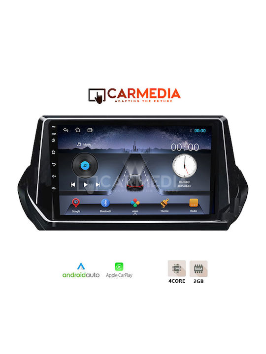 Carmedia Car Audio System for Peugeot 2008 2020 with Touch Screen 9" Bluetooth USB Wi-Fi GPS Apple CarPlay Android Auto