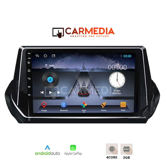 Carmedia Ηχοσύστημα Αυτοκινήτου για Peugeot 2008 2020 (Bluetooth/USB/WiFi/GPS/Apple-Carplay/Android-Auto) με Οθόνη Αφής 9"
