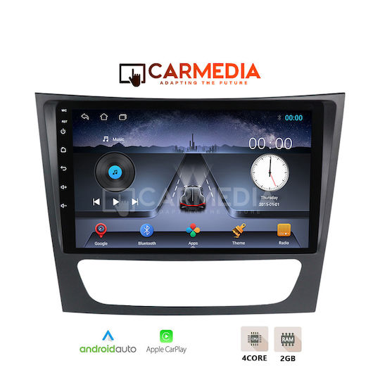 Carmedia Auto-Audiosystem für Mercedes-Benz E Klasse / CLS Klasse 2003-2009 (Bluetooth/USB/WiFi/GPS/Apple-Carplay/Android-Auto) mit Touchscreen 9"
