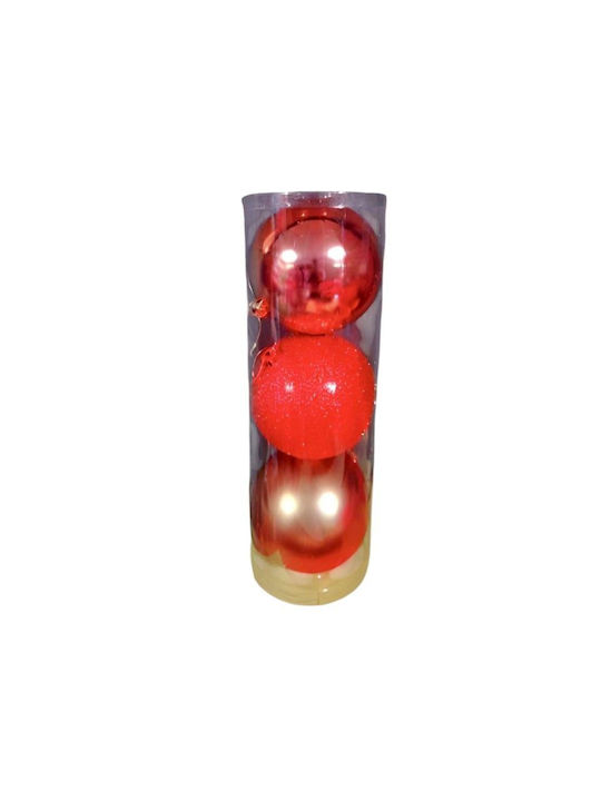 Hanging Ball Ornament Ornament Red 15cm Set 3pcs