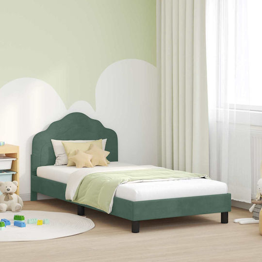 Pat pentru Copii Single Albastru deschis pentru Saltea 90x190cm
