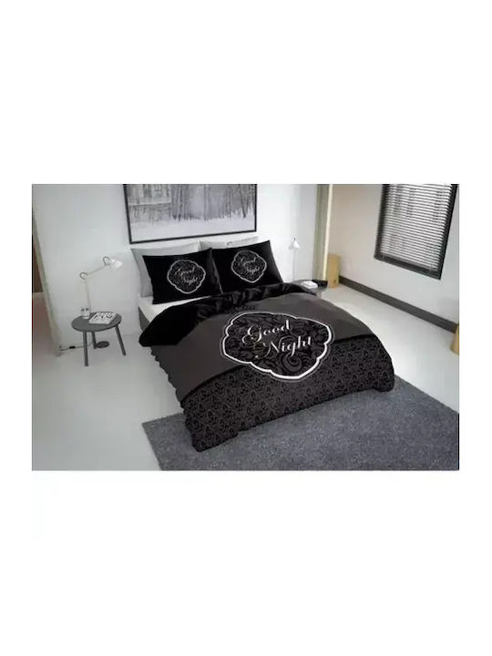 Nightlife Комплект Плик за Завивка Кинг Сайз с 2 Калъфки 240x200 Черно