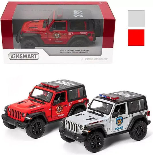 Kinsmart Jeep Wrangler Mașinuță Roșie Scară 1:34 De Poliție