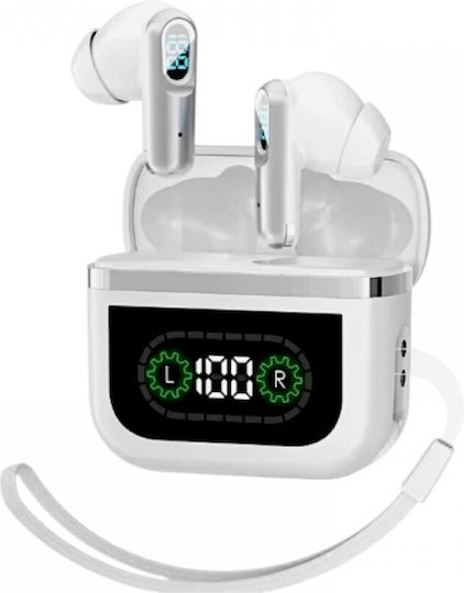 J61 In-ear Bluetooth Handsfree Ακουστικά με Θήκη Φόρτισης Λευκά
