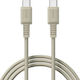 Sharge Retro Редовна USB 2.0 Кабел USB-C мъжки - USB-C мъжки 100W Бежов (SJX-SJ-CC-1.2-FG-MI)