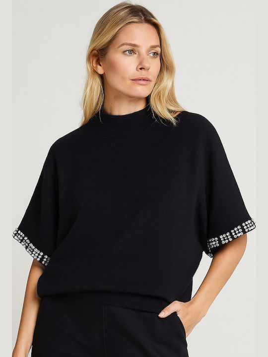 Women's Sweater with 3/4 Sleeve Black