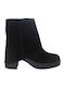 Leder Stiefeletten Damen Schwarz