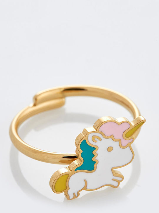 Stainless Steel Kids Ring with Design Unicorn RI-0008