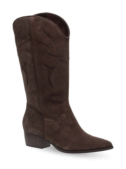 Leder Damenstiefel Cowboy Braun