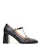 Leather Black Medium Heels