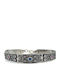 Goudassilver Damenarmband mit Byzantinischem Design aus Silber mit Zirkon 18,5cm