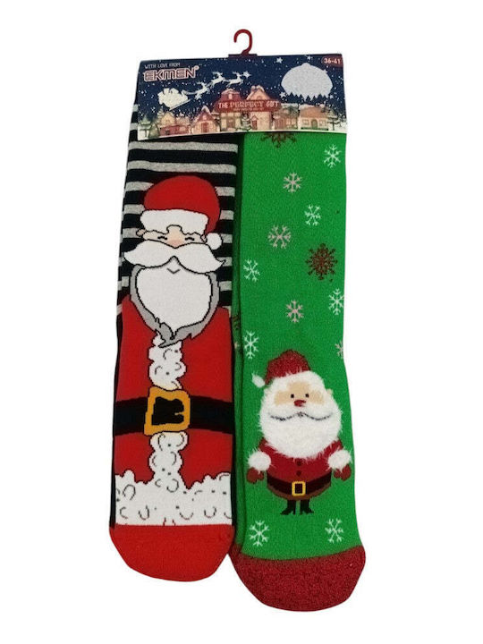 Ekmen Τάρανδος Άγιος Βασίλης Weihnachtssocken Reindeer Santa Claus 2Pack